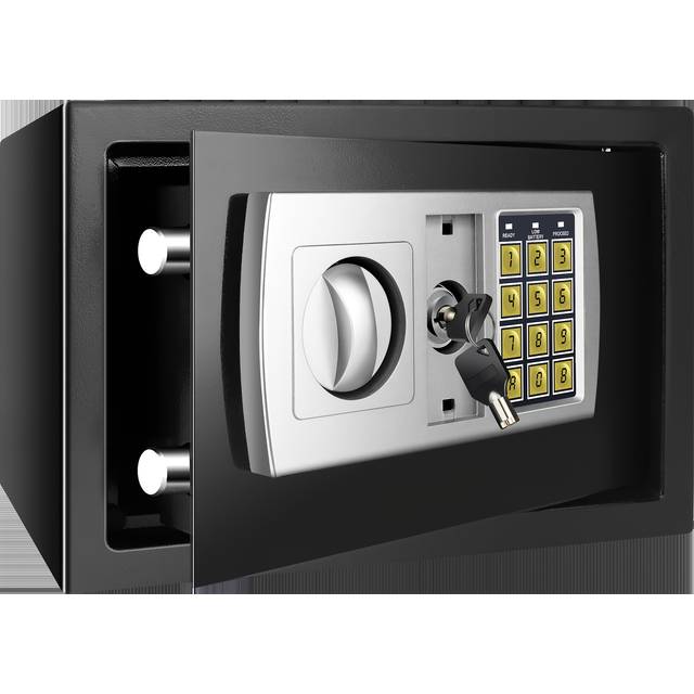 TEMU 4.6l Safe Cash Box, Cabinet Safe With Double Digital Keypad Safety Key Lock For Home Hotel Money Document Jewelry Passport (23x17x17 Cm)