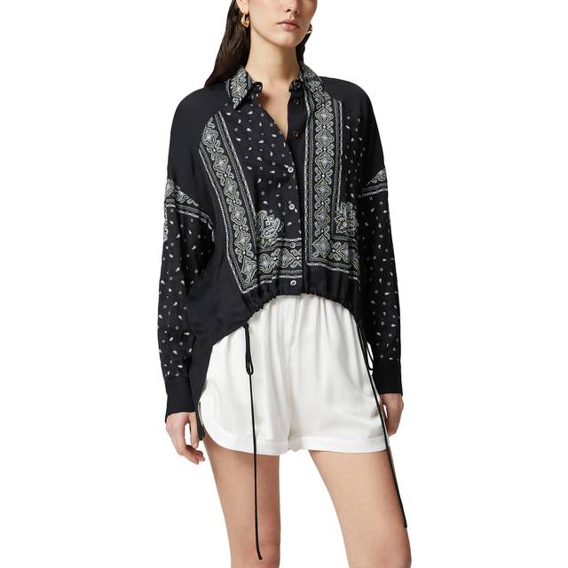 Bandana Print Asymmetrical Viscose Shirt
