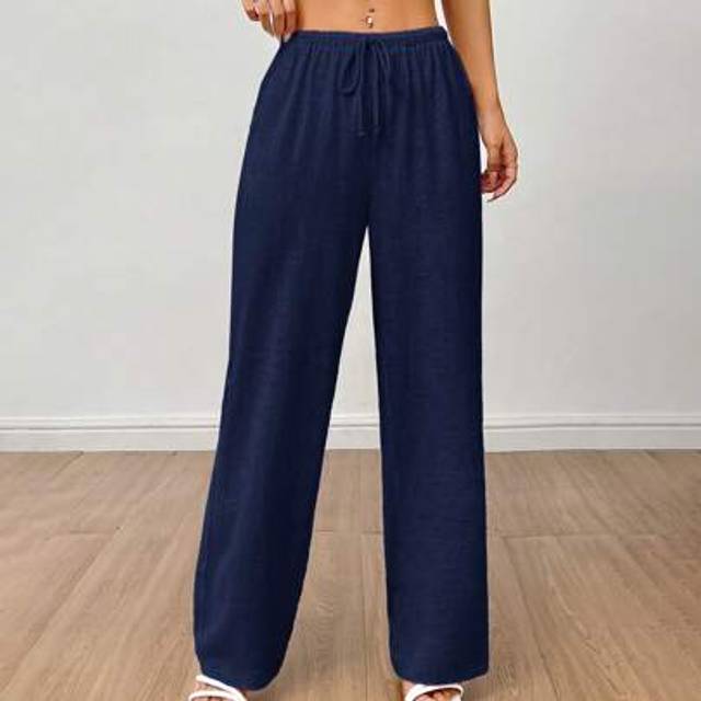 SHEIN Women&#39;s Linen High Waisted Summer Baggy Pants Work Pants