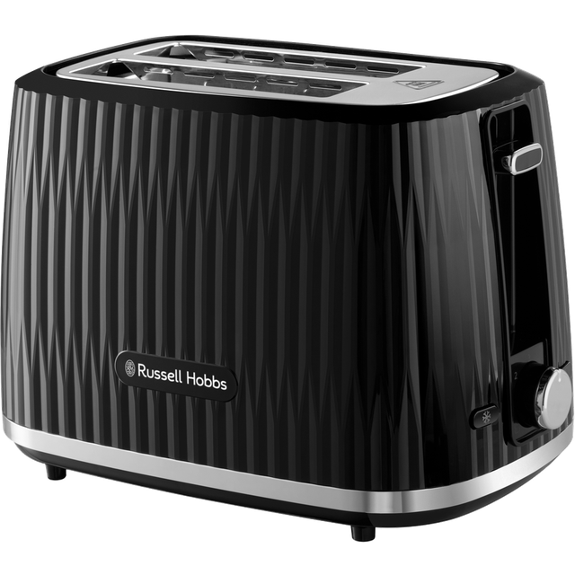 Russell Hobbs 2 skivor (6 rostningsnivåer, höglyftsfunktion, inställningar för fryst bröd, uppvärmning och stoppfunktion, uppvärmningsgaller ingår, texturerad exteriör) Eden svart 27371-56