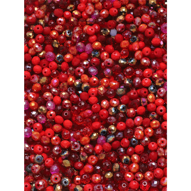 SHEIN 480pcs/Pack 0.4cm Red Flat Glass Beads For DIY Jewelry Making, Accessories For Rings, Bracelets, Necklaces, Earrings, Anklets