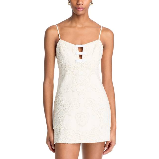 Rosalisa Embroidered Cotton Mini Dress - OPTIC WHITE - 6
