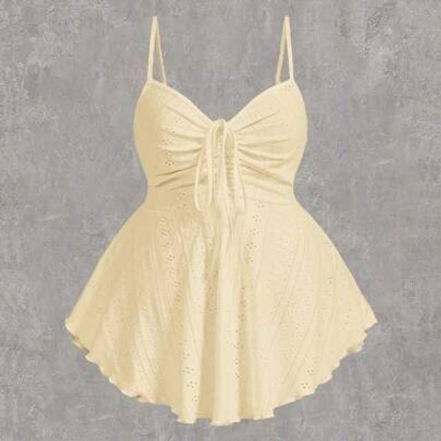 SHEIN Women&#39;s Yellow Knit Camisole Vest Top For Summer Holiday
