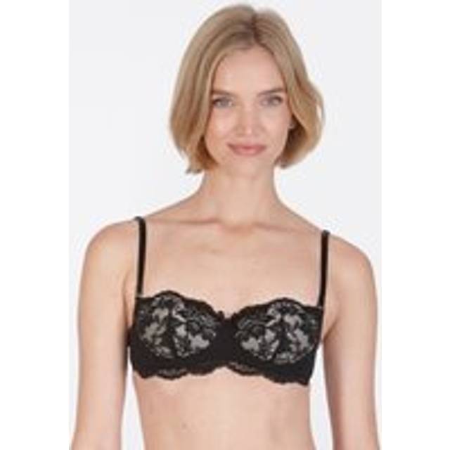 'Sylvia' Non-Wired Balconette Multiway Fixed Padding Bra - Black - 44AAA