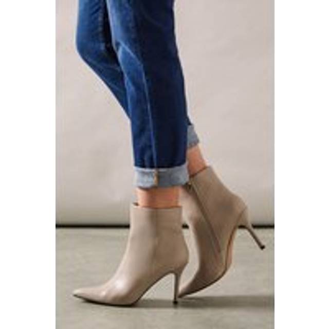 Womens Corsica Pointed Stiletto Ankle Boots - Taupe - 8