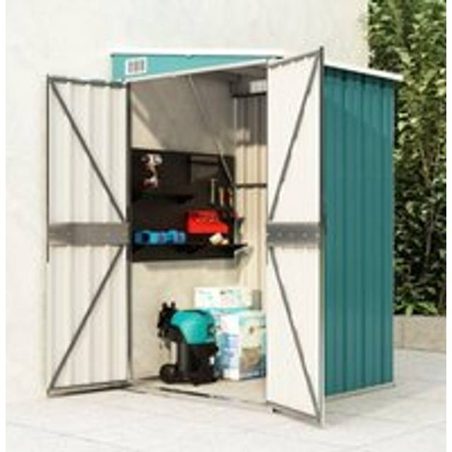 Wall-mounted Garden Shed Green 118x100x178 cm Galvanised Steel - One Size