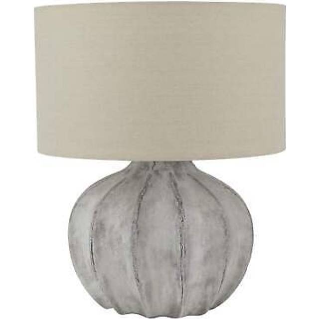 Darcy Flute Lamp - Ceramic - L31 x W31 x H34 cm - Stone/Antique White