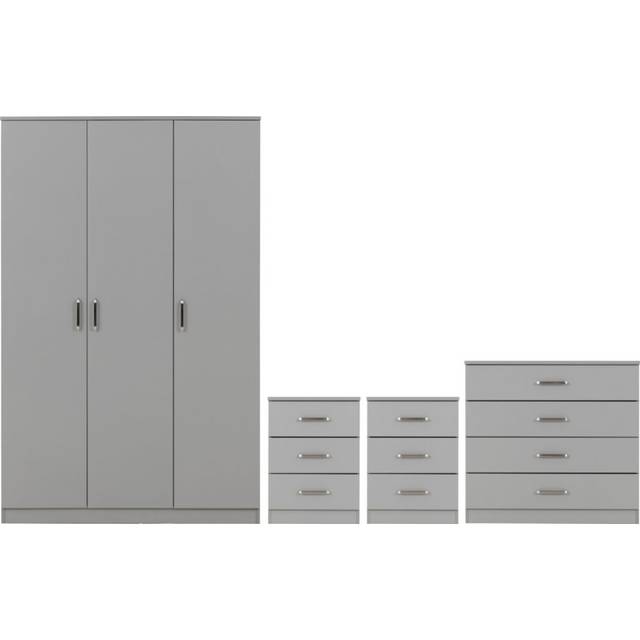 Dakota Light Grey 2 Door Wardrobe Bedroom Set