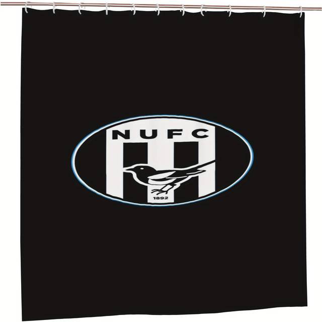 TEMU Fc Luxury Bath Curtain - Official Emblem Design, Durable Polyester Fabric With Metal Grommets, Vibrant Colors For Bathroom Decor, Shower & Bathtub Privacy, Perfect Gift For Football Fans