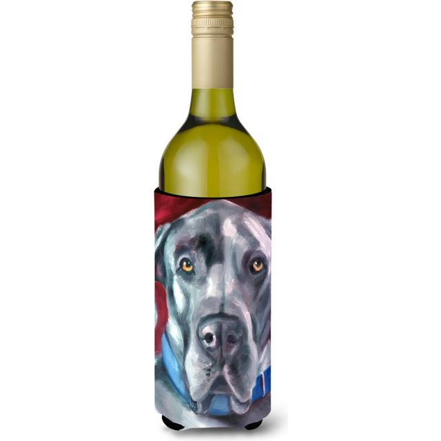 Great Dane Natural Ears Blue Collar Wine Bottle Beverage Insulator Hugger 7310LITERK