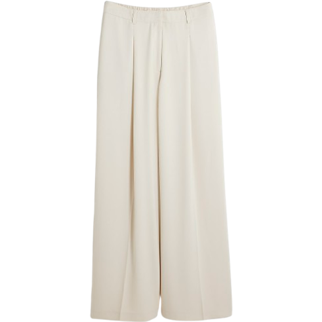 River Island Womens Cream Soft Wide Leg Trousers - 16S
