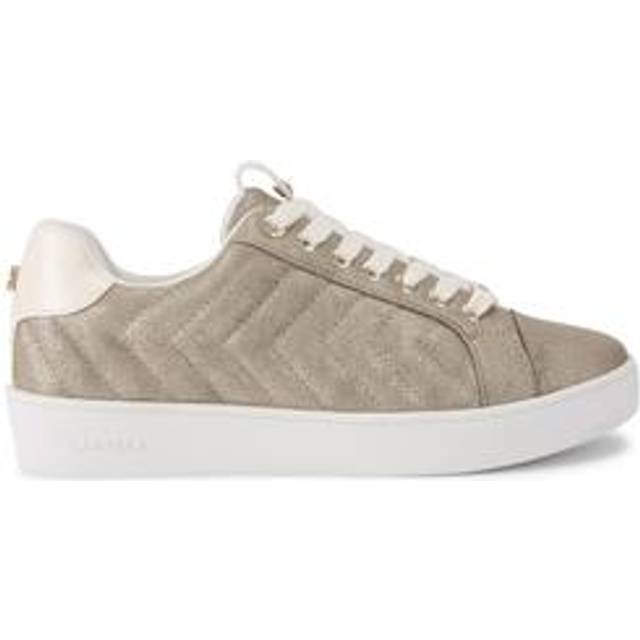 Carvela Joyful Lace Up Quilted Trainers, Bronze