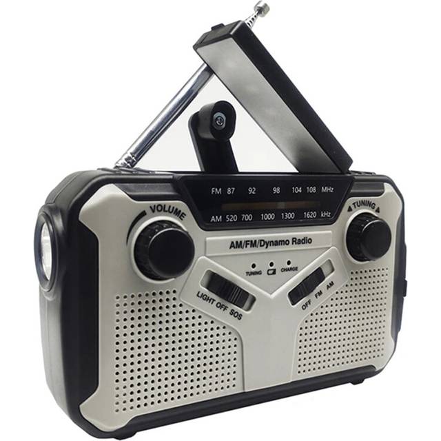 AM/FM Solar Radio with LED Flashlight Hand Crank Outdoor Emergency Phone Charger