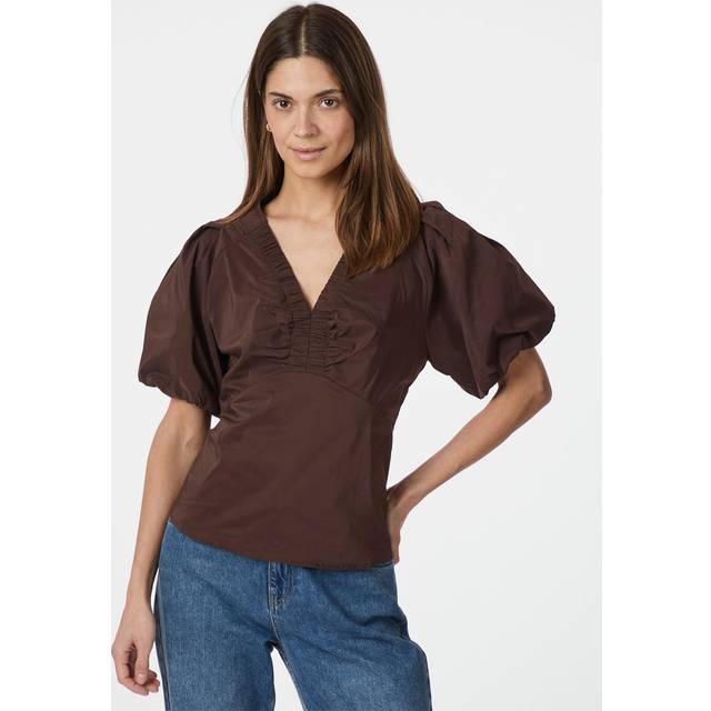 Neo Noir - Bluse - Irina Poplin Blouse - Dark brown