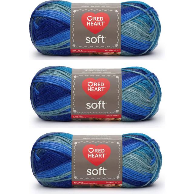 Red Heart Bulk Buy Soft Yarn (3-Pack) Seaglass E728-9983