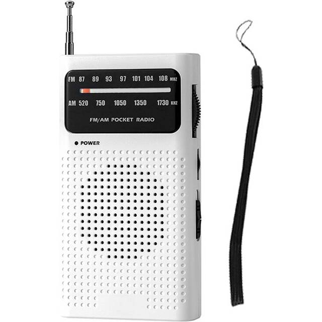 Full-Band Small Portable Radio Mini AM FM Pointer Pocket White