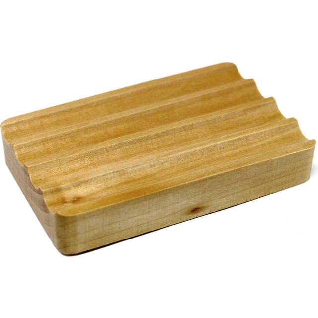 Hemu Wood Soap Dish - Corrugated