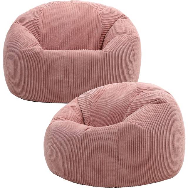 Kingston Classic Beanbag, Corduroy, Navy Blue (2-Pack) - Light Pink - One Size