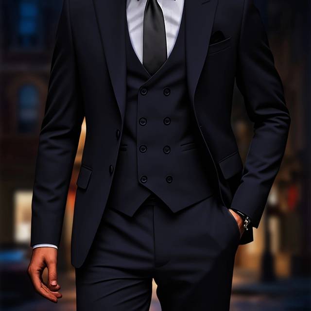 TEMU Men'-piece Suit High-end Suits Men's Plus Size Western Pants Vest Formal Wear Wedding Dress Workwear Party Gift
