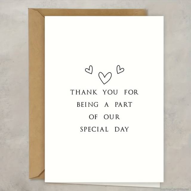 TEMU A Set Of Personalized Wedding Thank You Cards To Gratitude To Guests - "thank You For Being A Part Of Our ," Appreciation Notes For Any Recipient' , In English. High-quality Greeting Cards.