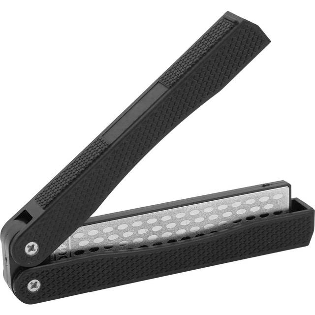 Folding Sharpener FanShaped DoubleSide Knife Blade Kitchen Sharpener Grinder Tool(Black ) black