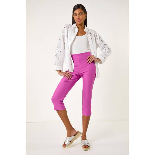 Cropped Stretch Trousers - Violet - 16