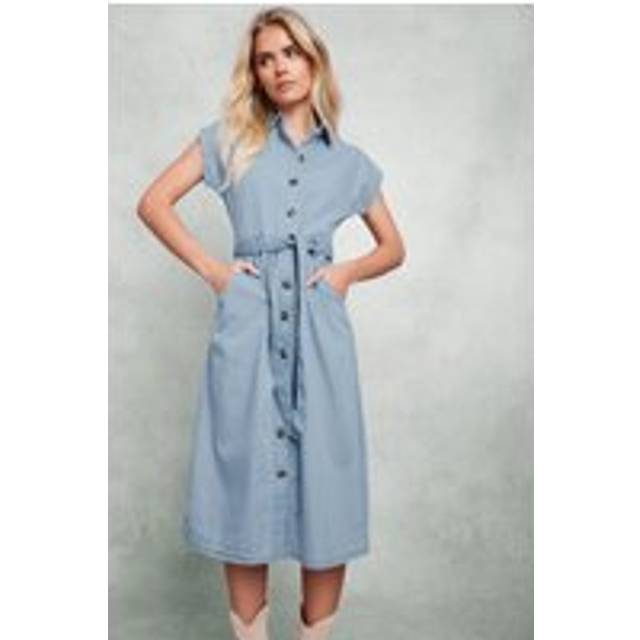 M&Co Petite Light Blue Denim Shirt Dress 12 M&Co Petites