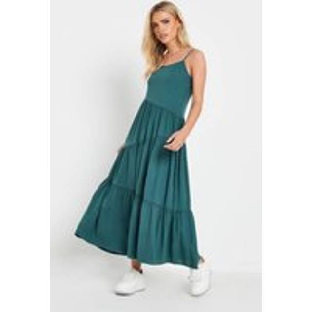 Pixiegirl Teal Green Acid Wash Asymmetric Tiered Maxi Dress 10 Pixiegirl | Petite Women's Maxi Dresses