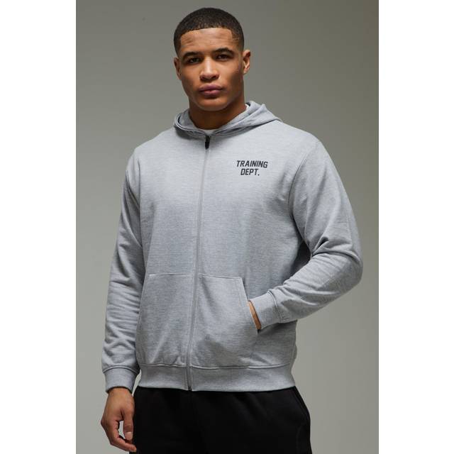 Man Active Training Dept Oversized Zip Through Hoodie - Grey - M