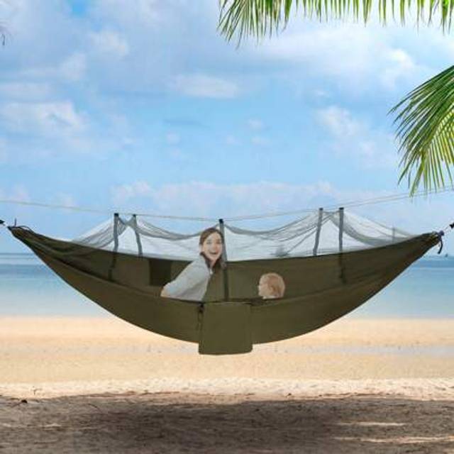 SHEIN Camping Hammock,ÂHammocks With Mosquito Net And Tree Straps, Portable HammockÂ260*140CM