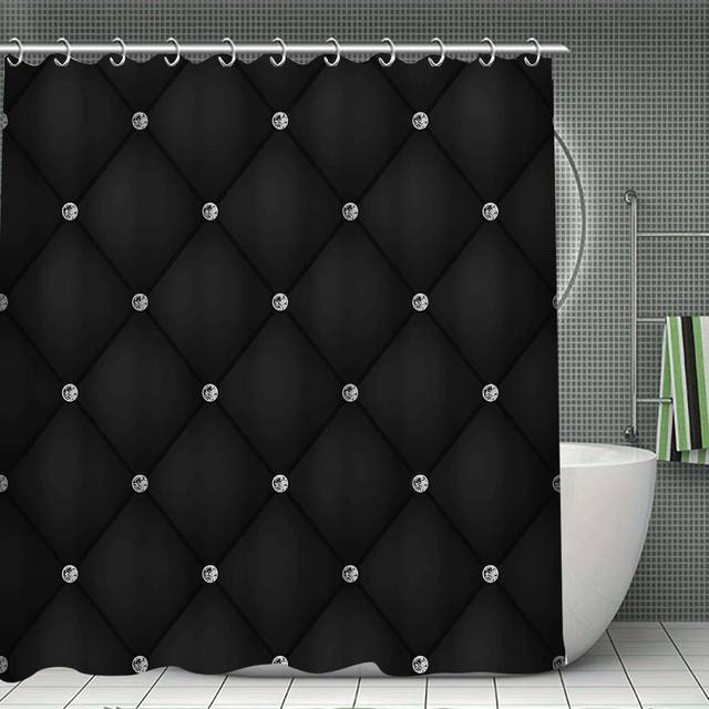 TEMU Quilted Sofa Pattern Shower Curtain Set With 12 Hooks , Non-slip Bath Mat, Toilet Seat Cover & U-shaped Rug - Machine Washable Polyester Bathroom Decor For Easter & Day, Shower Curtain Set