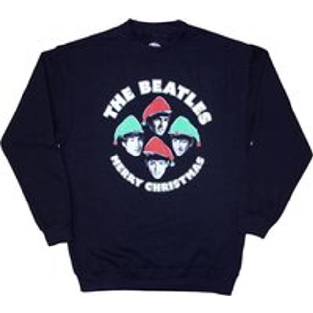 (L, Navy Blue) The Beatles Unisex Adult Xmas Hats Sweatshirt