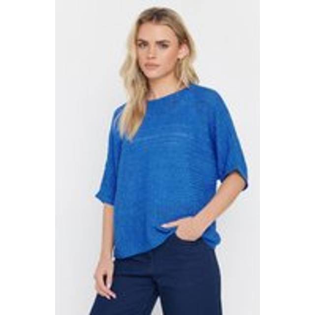 M&Co Petite Cobalt Blue Slash Neck Short Sleeve Jumper 12-14 M&Co Petites