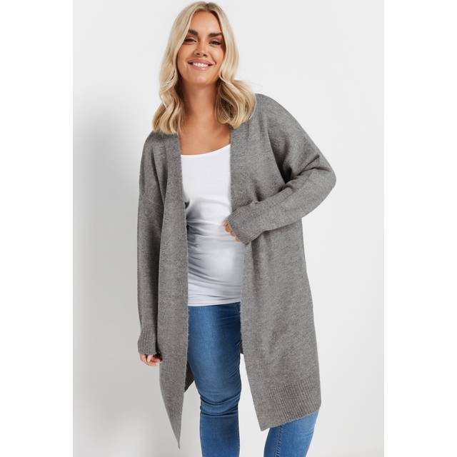 Yours Plus Size Grey Soft Touch Knitted Cardigan Size 18-20