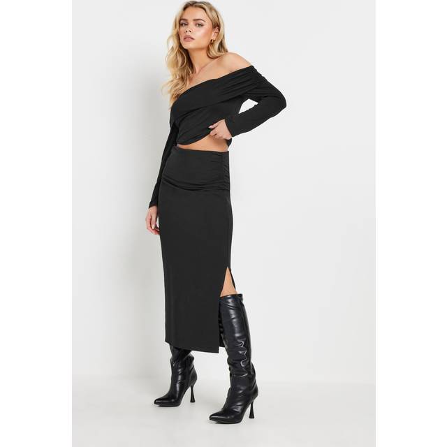 Pixiegirl Petite Black Fold Over Maxi Skirt 6 Pixiegirl | Petite Women's Maxi Skirts