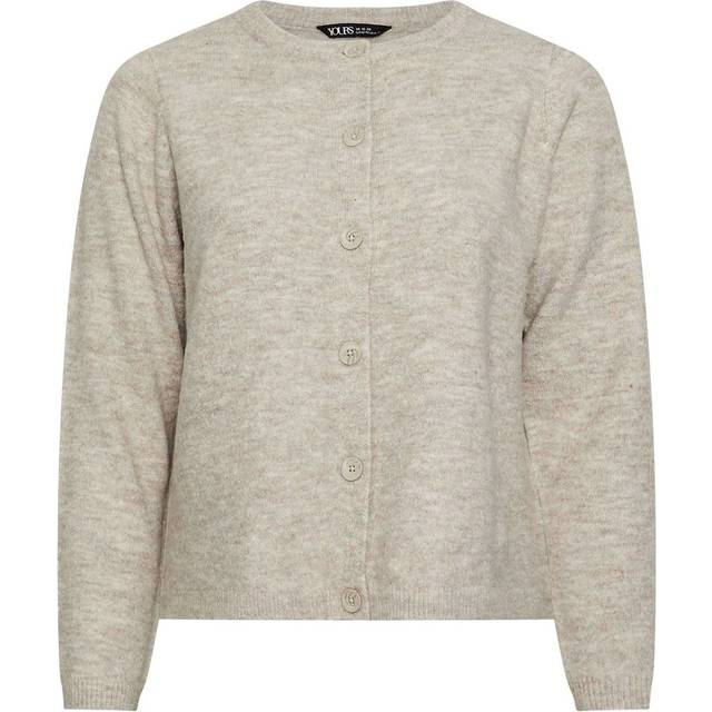 Yours Plus Size Natural Brown Button Through Cardigan Size 18-20