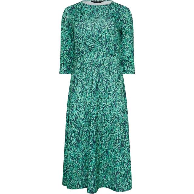 M&Co Petite Green Twist Front Snake Print Dress 18 M&Co Petites