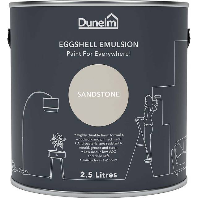 Dunelm Sandstone Eggshell Emulsion Paint - Sandstone Paint