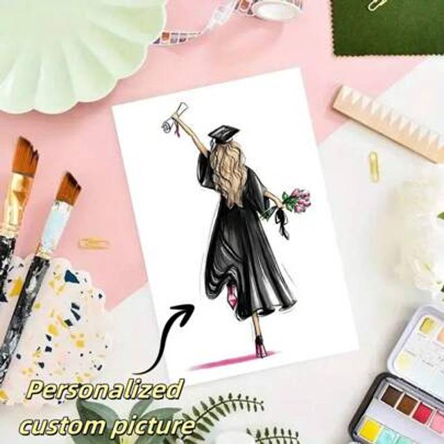 SHEIN Personalized Elegant Graduation Gift Card, Made Of High-Quality Paper, Suitable For Celebrating Graduation Of Students, Friends, Daughters, Sons, Clas