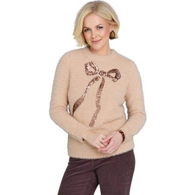 Ladies long sleeve jumper supersoft sparkling feather yarn by amber