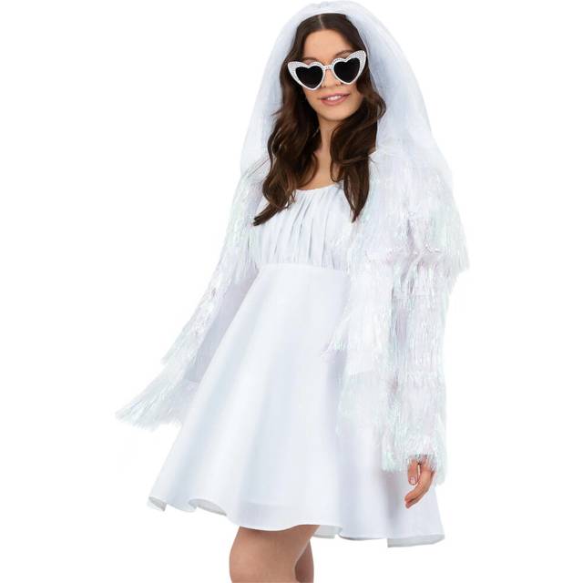 Tinsel Festival Costume Jacket - White - L/XL