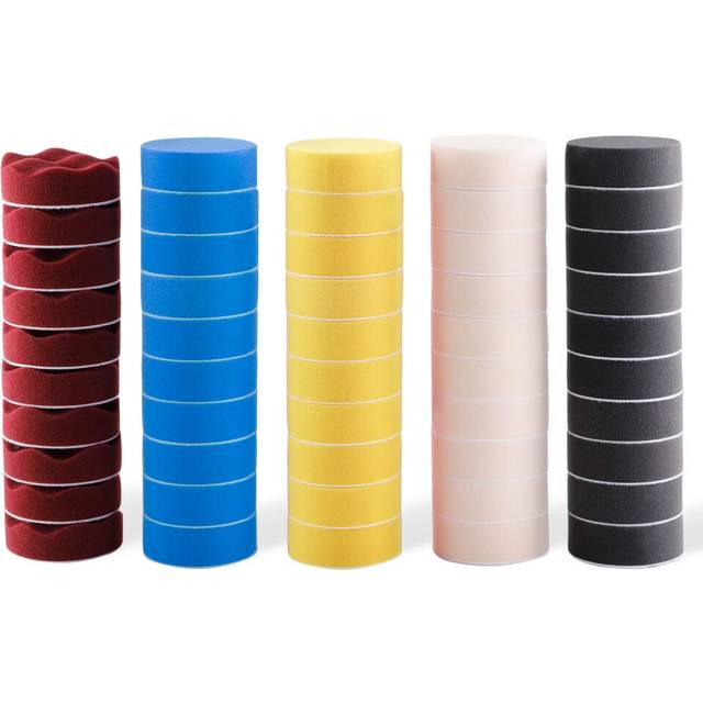 Polishing Pad  ZFE 50pcs 3 inch/80 mm Sponge Buffing Pads  Foam Polishing Pad Kit for Car Sanding  Polishing and Waxing