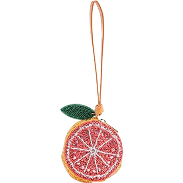 River Island Womens Orange Premium Beaded Grapefruit Clutch Bag - One Size