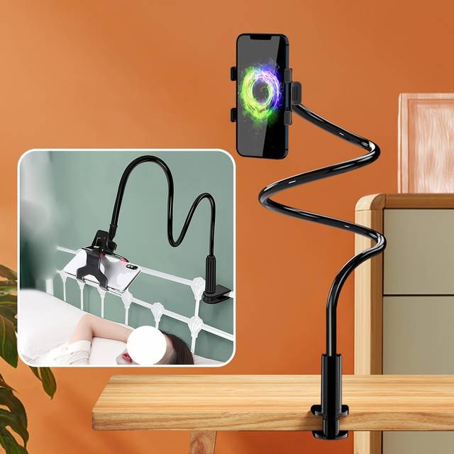 TEMU 360° Adjustable Clamp Clip, Overhead Cell Phone Mount Stand For Bed, Desk, All Cellphones With Universal - Overall Length, Sturdy Construction,