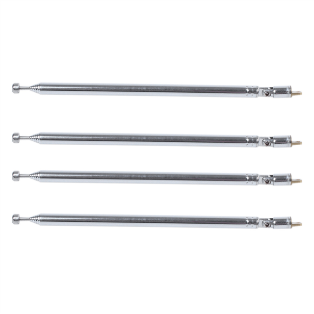 2X Metal Part 7 Telescopic AM, FM Radio Antenna Length 75 cm Long Silver