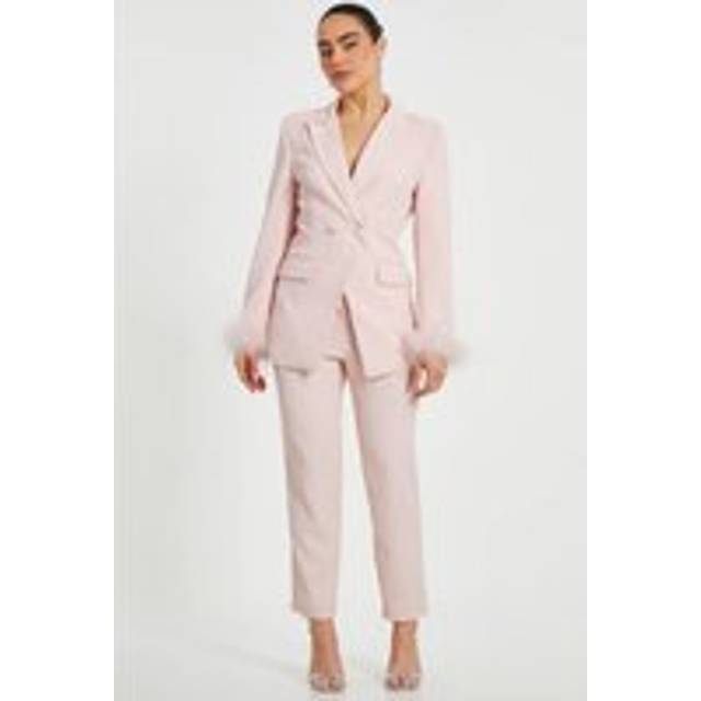 Womens Pale Pink Petite Tailored Trousers - 8