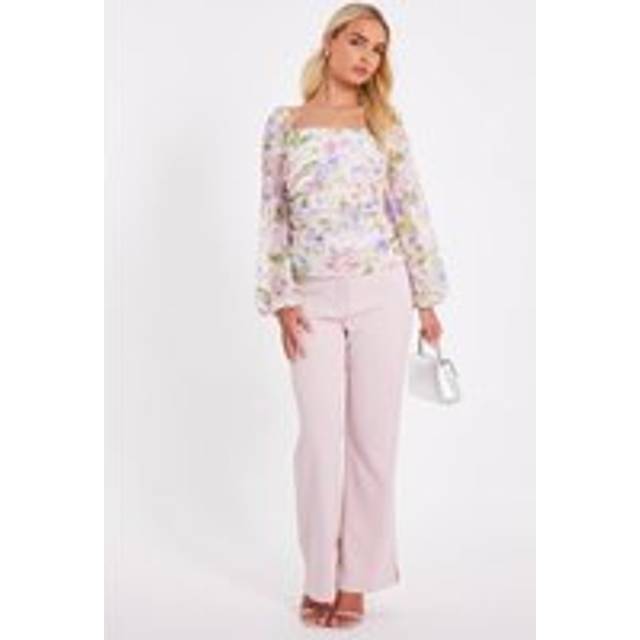 Womens Pale Pink Tailored Trousers - 6