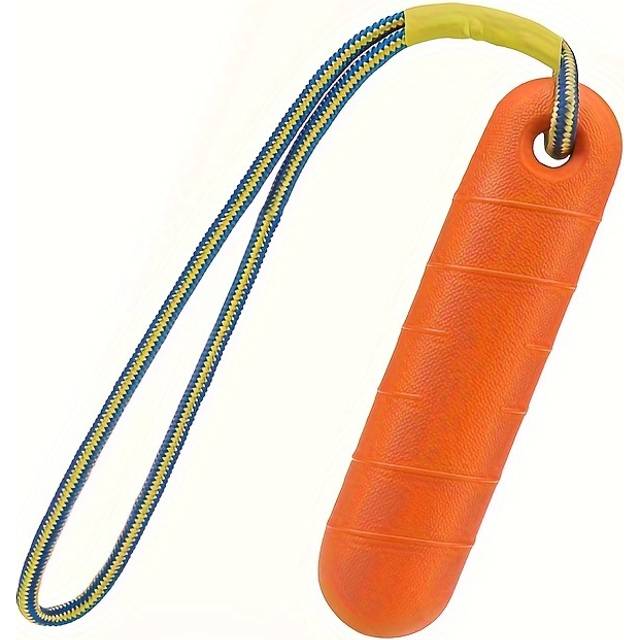TEMU 1pc Floating Dog Chew Toy With Rope - Water-resistant Interactive Training Toy For All Breeds, Summer Outdoor Fun And Pool Activities (orange, Yellow, Peach), Dog Toy