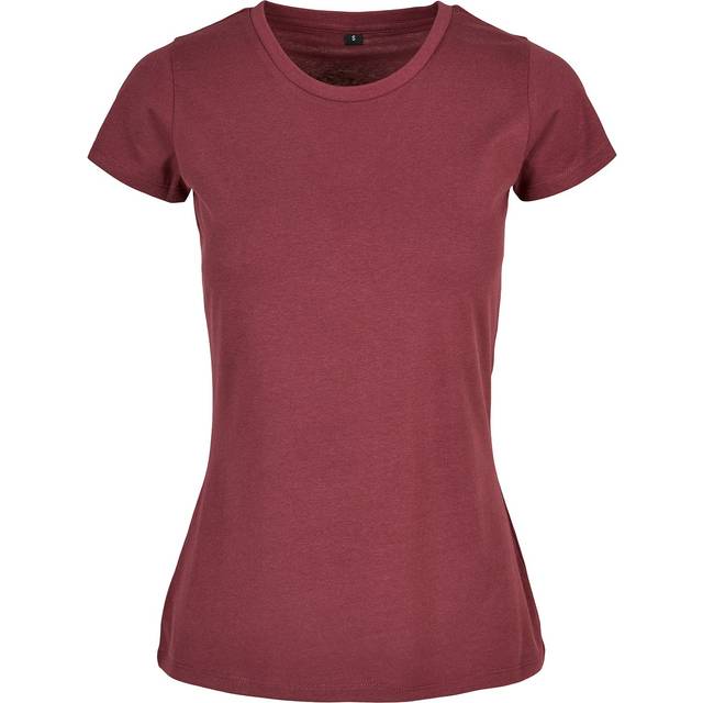 (5XL, Cherry) Build Your Brand Womens/Ladies Basic T-Shirt