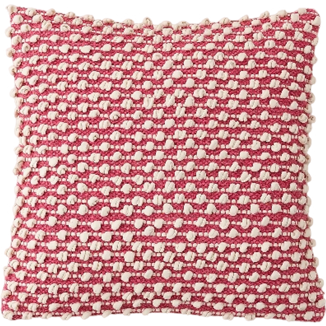 Jersey Bobble Square Cushion - Rhubarb